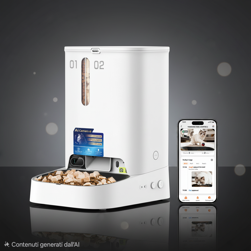Distributore Smart "Dual-Food" con Telecamera IA|ZampaTech