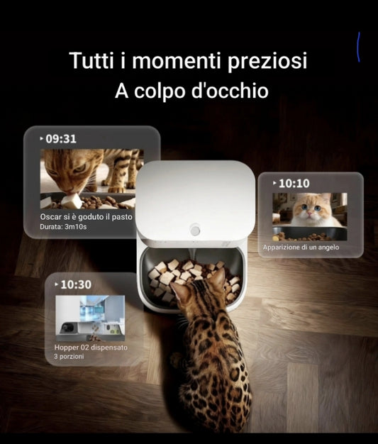 Distributore Smart "Dual-Food" con Telecamera IA|ZampaTech