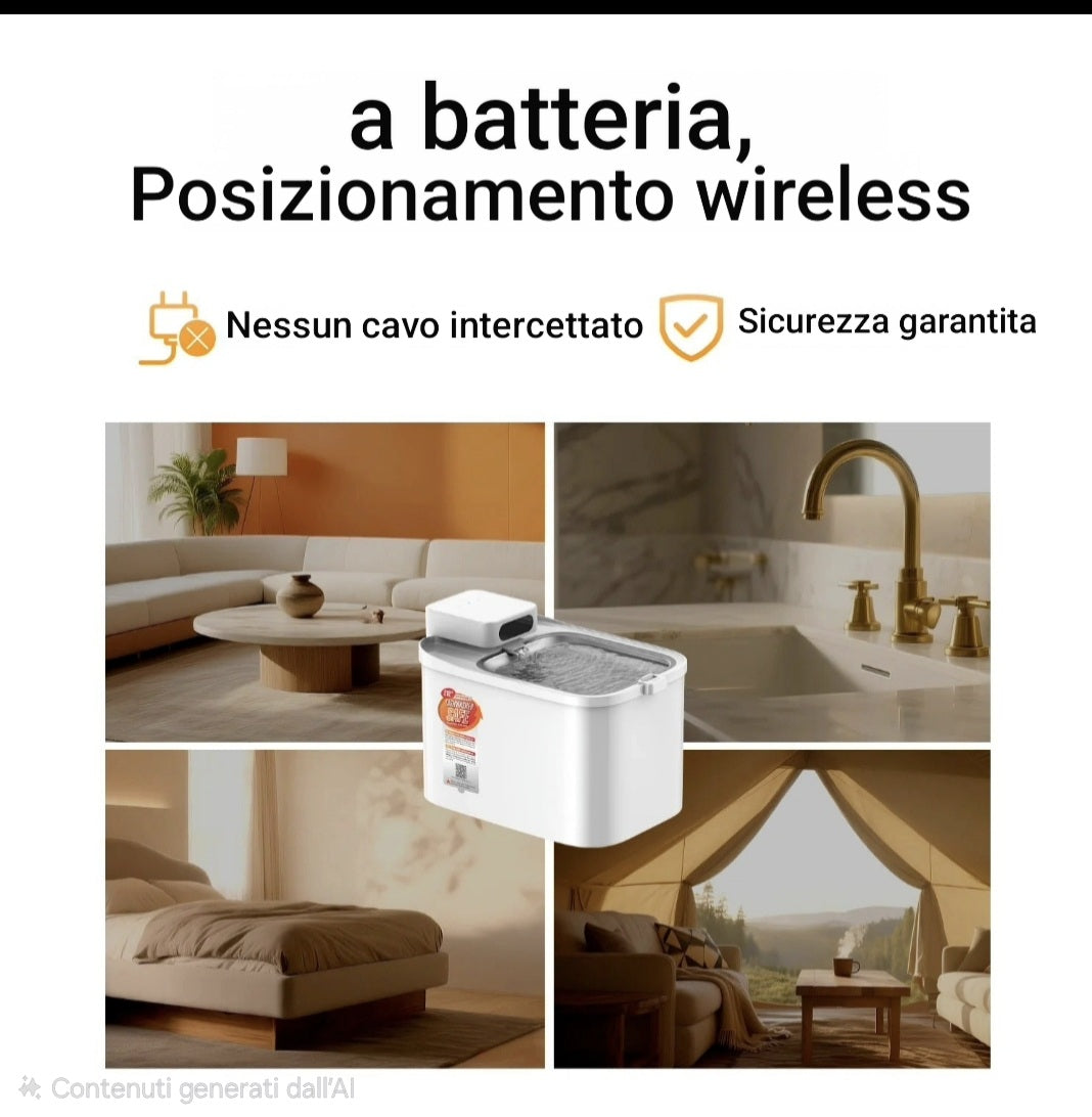 Fontanella Smart Wi-Fi con Sterilizzazione UVC EverSweet Max | ZampaTech™
