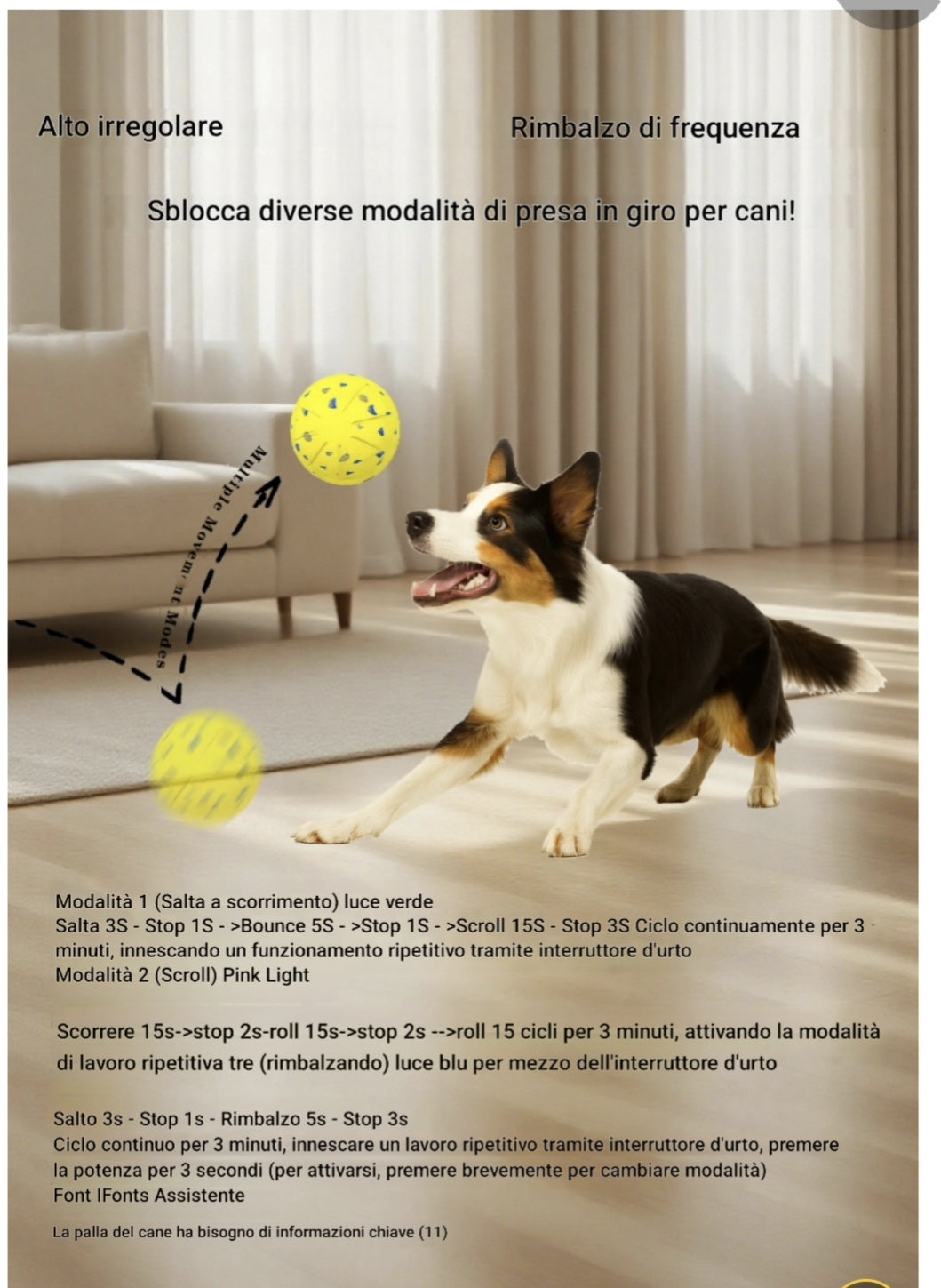 Pallina Smart Interattiva per Cani e Gatti | ZampaTech™