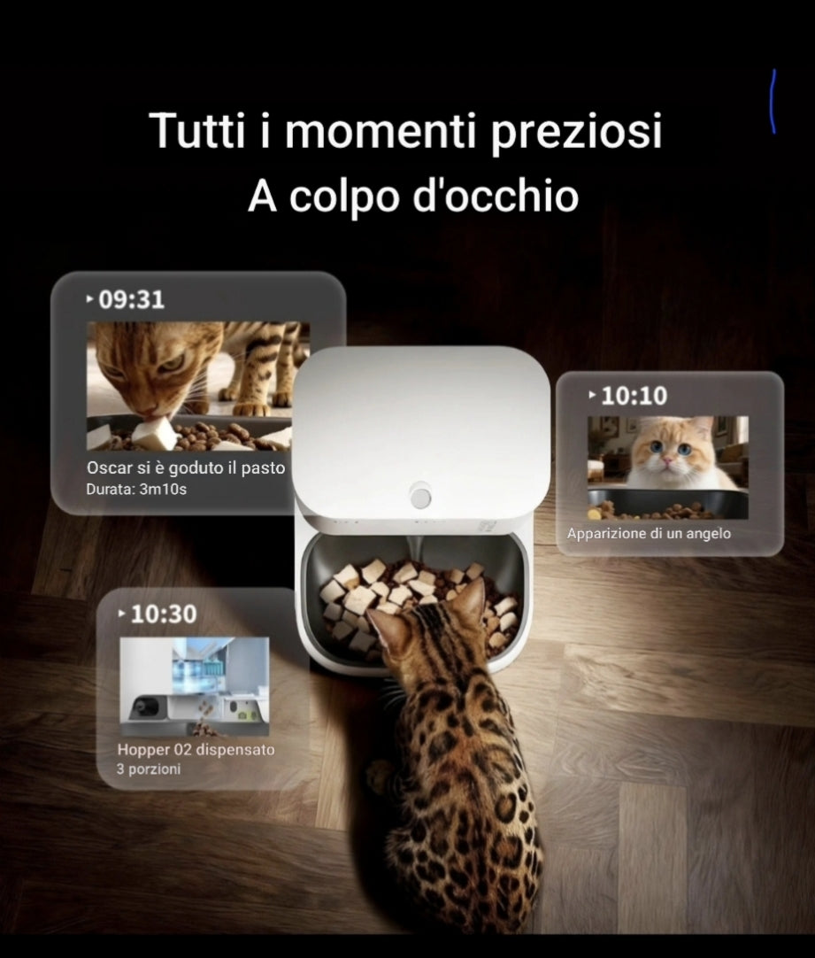 Distributore Smart "Dual-Food" con Telecamera IA|ZampaTech